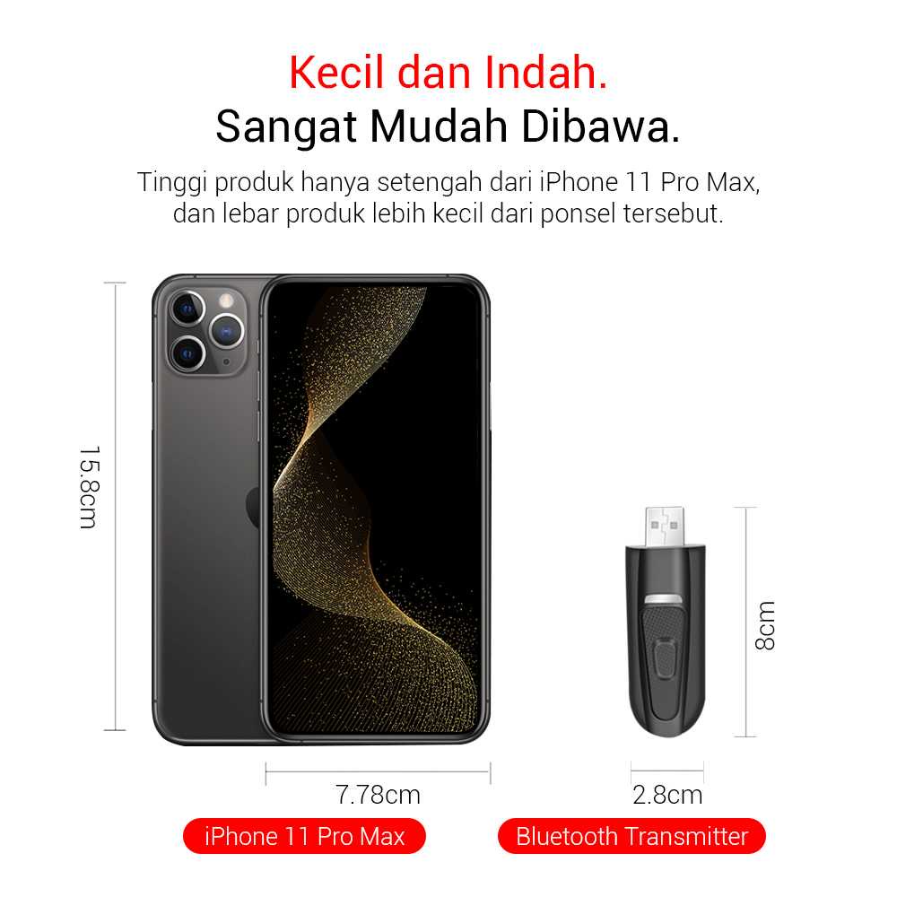 Bluetooth Transmitter PX BTX-1100 BTX1100 Audio 5.0 HD Stereo USB - SMSYT