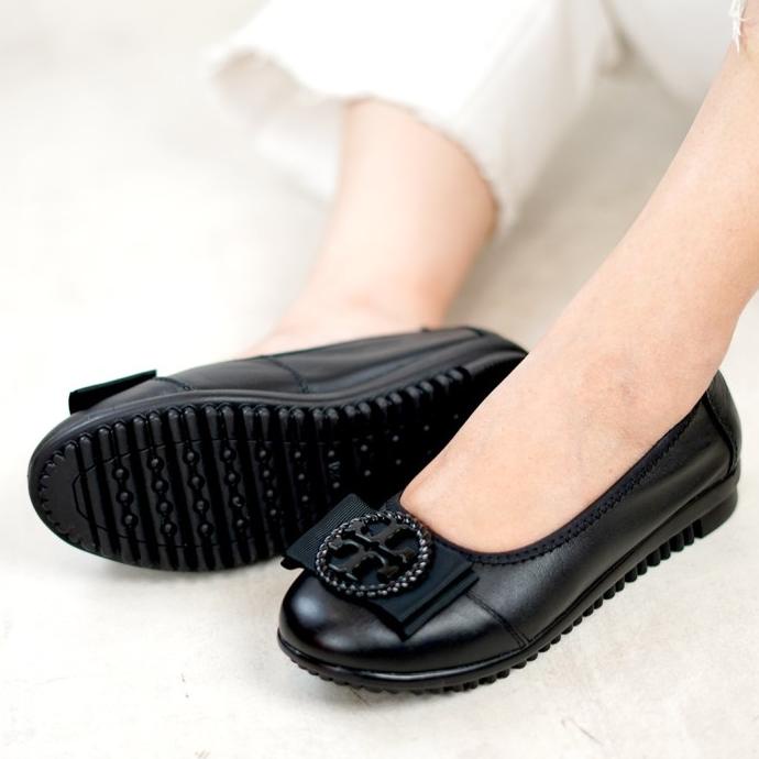 SEPATU WANITA FLAT SHOES BAHAN KULIT - POLLUX WDQ 2108