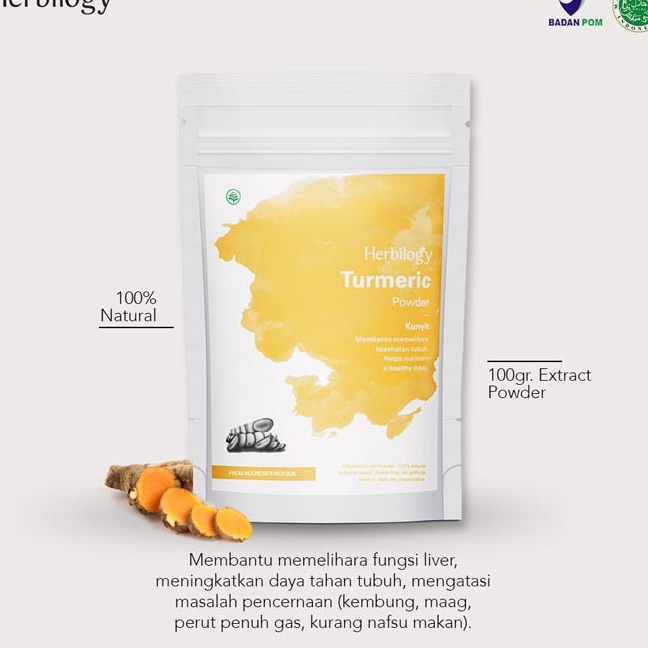 

Best! HERBILOGY Turmeric Extract Powder (Kunyit) 100g