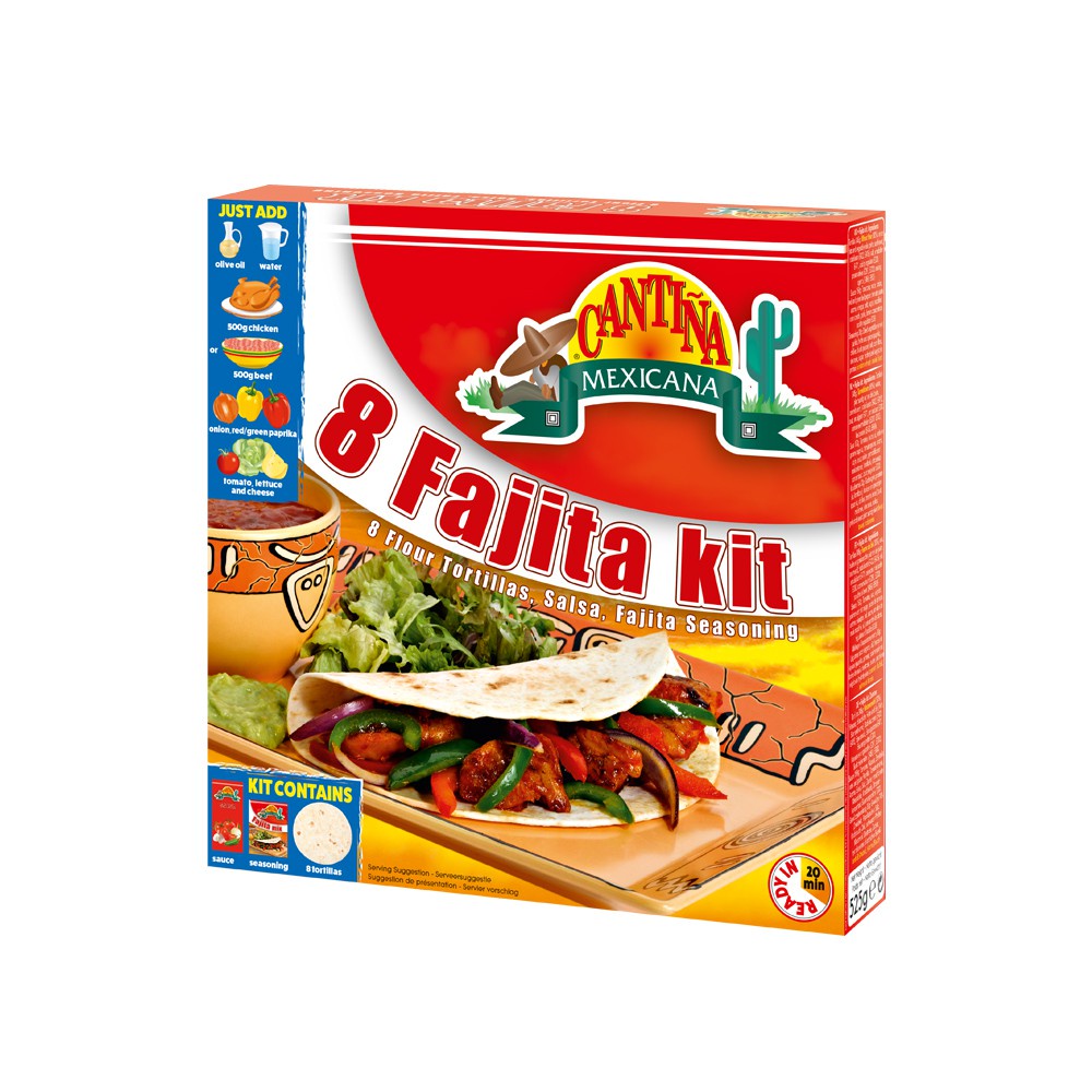 

Kulit Kebab Cantina Mexicana 8 Porsi Fajita Kit 525g