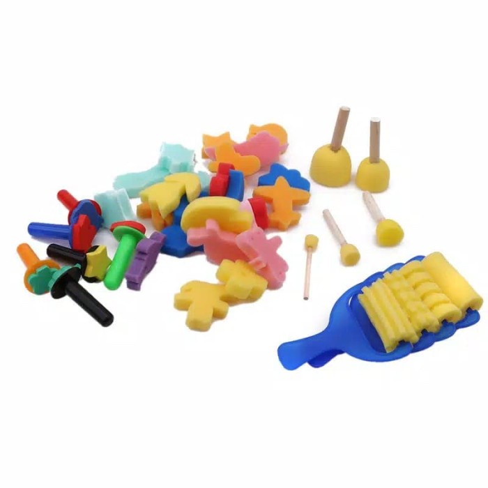 

Mainan Edukasi Anak 39Pcs Peralatan/Kuas Lukis Diy Sponge Printing