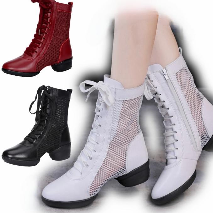 SEPATU BOOTS LINE DANCE SENAM DANSA WOMEN BOOTS SHOES LATIN DANCE MESH