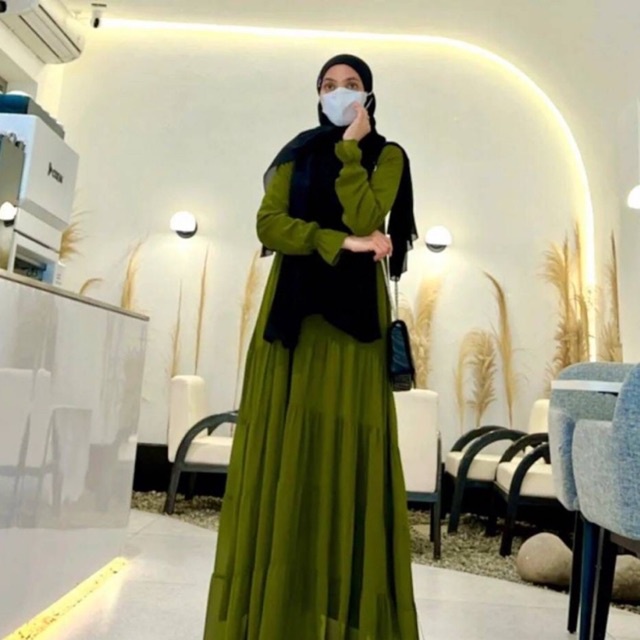 Gamis Ceruty Premium Rafeea Army Hijabkayunie