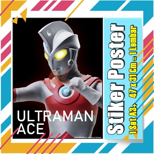Poster Stiker Label Ultramen Blu Ace Titas Legend Rosso Tregear Tiga Cosmos Mebius Nexus EvilA3+Ukuran ArtPaper Kertas Film Anak85