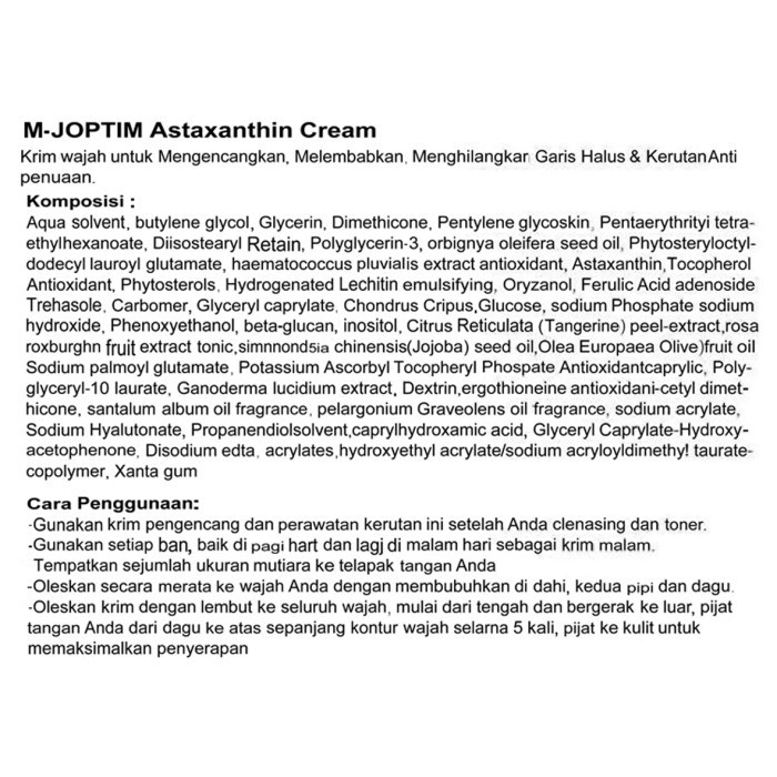 m-joptim astaxanthin cream krim wajah m joptim mjoptim