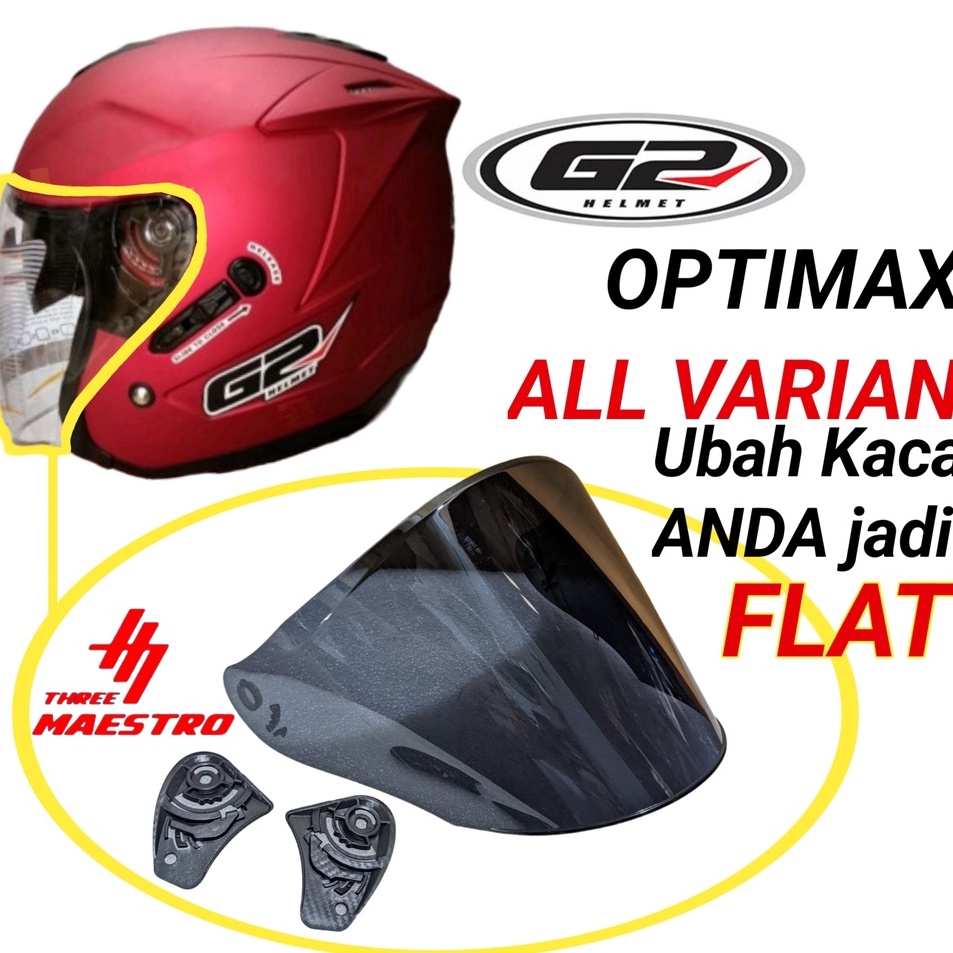 _ kc Kaca Helm G2 OPTIMAX Visor Helmet FLAT venom open g2 optimax tm2 Buruan Beli-