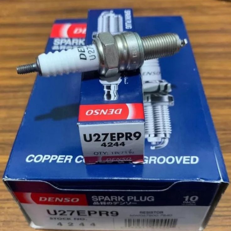 ♥Lna Busi Denso U27 U27EPR9 Beat Scoopy Spacy Vario 125 Vario 150 Supra GTR CBR150R Busi Denso Panja