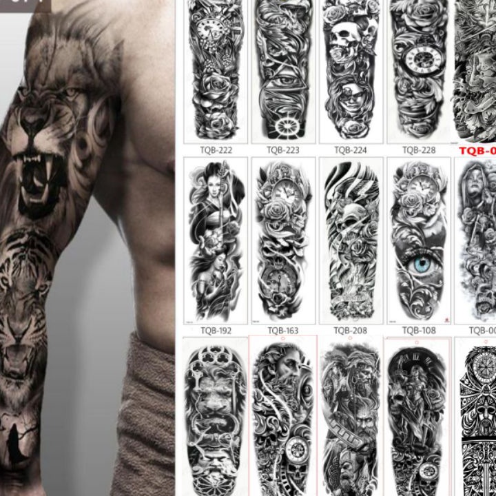 NVLK6901 5.5 COD Tato Temporery Full Tangan 3D tahan air(tatto sementara) FULL VARIASI