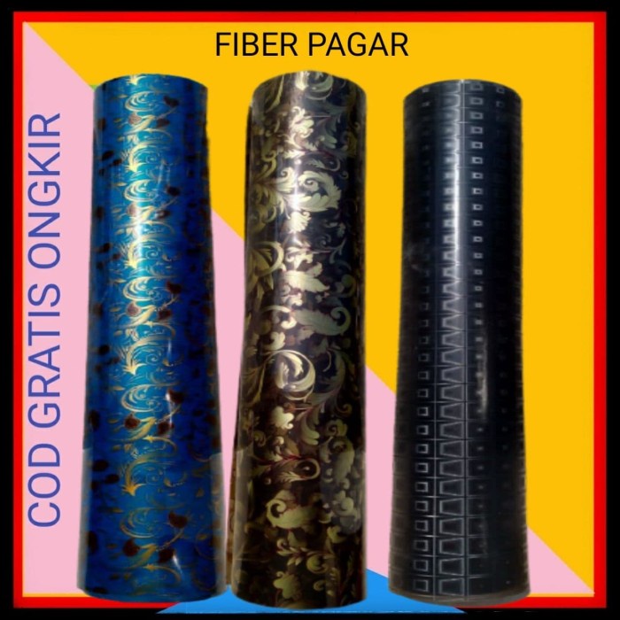 Terlaris Fiber Penutup Pagar Fiber Viber Pagar Rumah Plastik Motif Tebal 3D Per