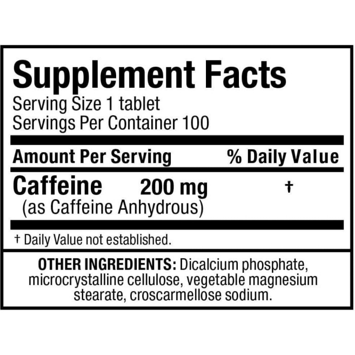 Allmax Nutrition Essential Caffeine 200 mg 100 Tablets All Max Kafein