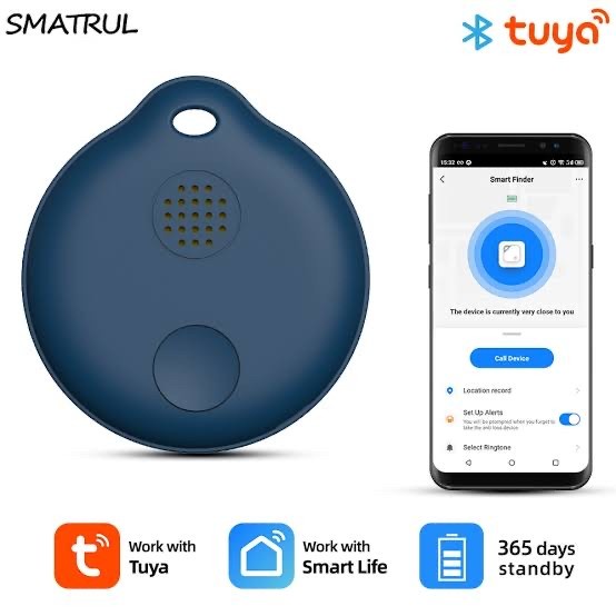 SMATRUL BLUE SMART FINDER TRACKER BLUETOOTH KEY TAG FINDER TUYA ALARM