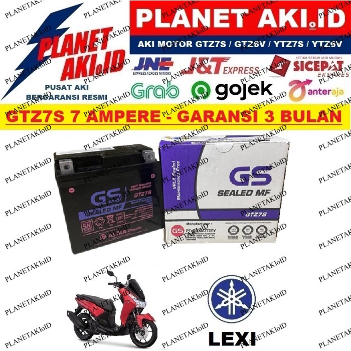 Terlaris Aki Motor Yamaha Lexi Gtz7S Gs Y Accu Kering Mf