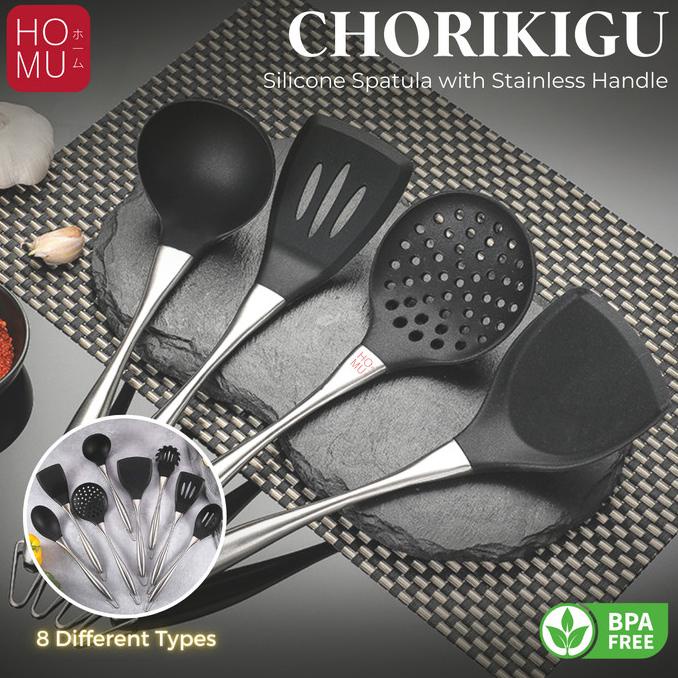 HOMU SPATULA SUTIL SILIKON KITCHEN UTENSIL SET GAGANG STAINLESS BPAFRE