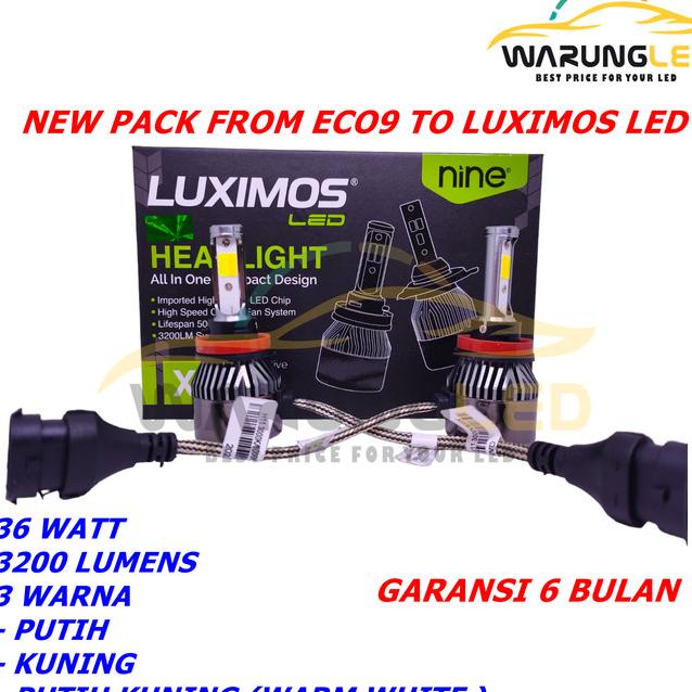 Lampu Led Foglamp Mobil Led X9 Eco9 Luminos H11 3 Warna Super Bright