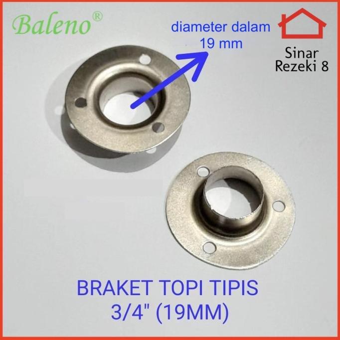 }}}}}}] Bracket Topi 3/4" inch Tipis / Braket Sambungan Pipa Stainless Bulat