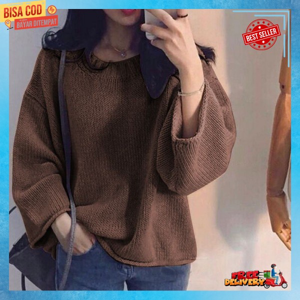Swater Wanita Dewasa Suwiter Wnita Keren Sweater Kualitas Premium Sweter Cewek Remaja Sweater Cwek V