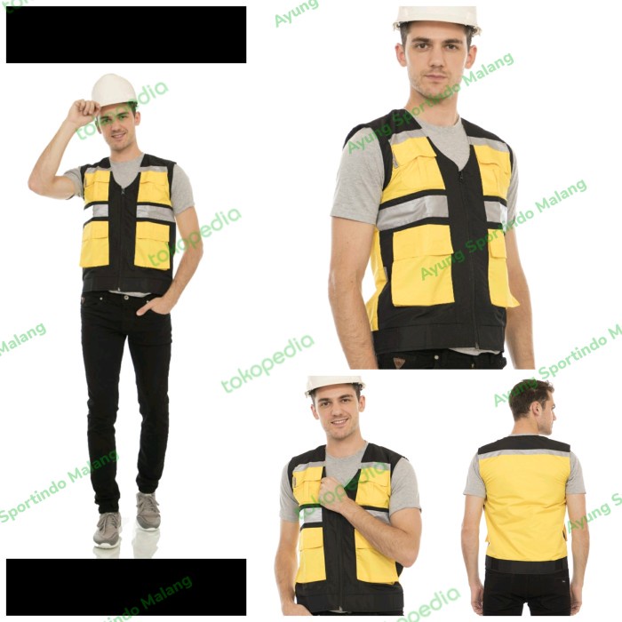 Ready !!! Rompi Safety Vest Lapangan, Bandara, Tambang, Proyek, Security Kuning