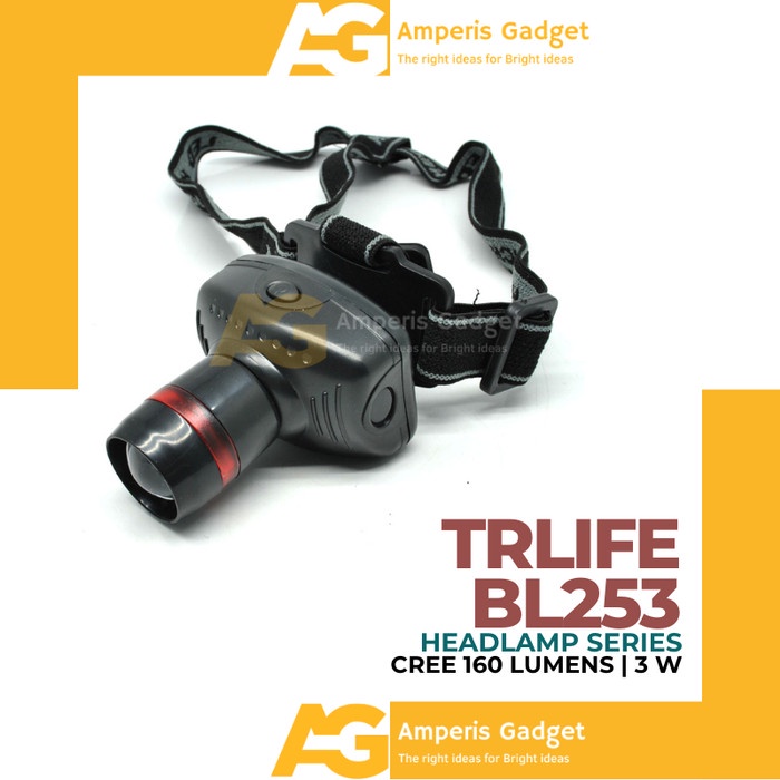 Senter Headlamp LED TRLIFE BL253 | 160 Lumens | 3 W | 3x baterai AAA