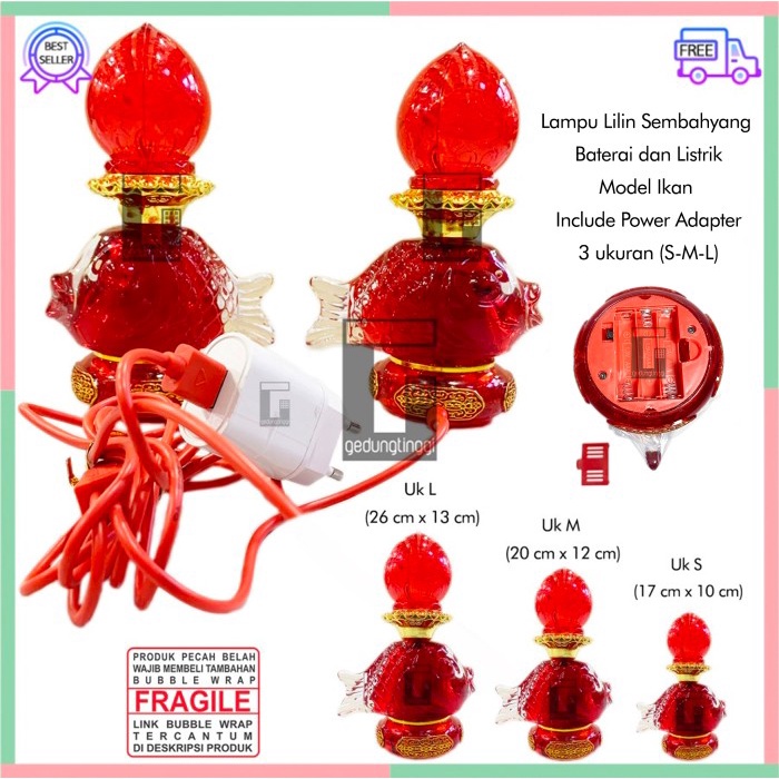 Terlaris Lilin Lampu Altar Sembahyang Doa Led Baterai Listrik Puja Suci Buddha