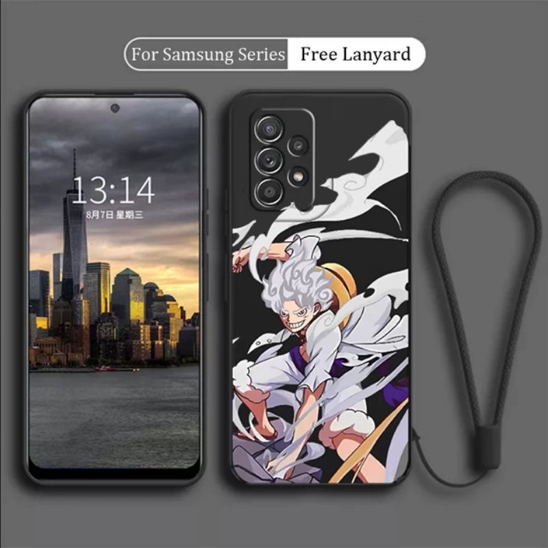 Case SAMSUNG A22 / A23 Gambar Kartun One Piece LUFFY NIKA GEAR 5 Free Tali Lanyard