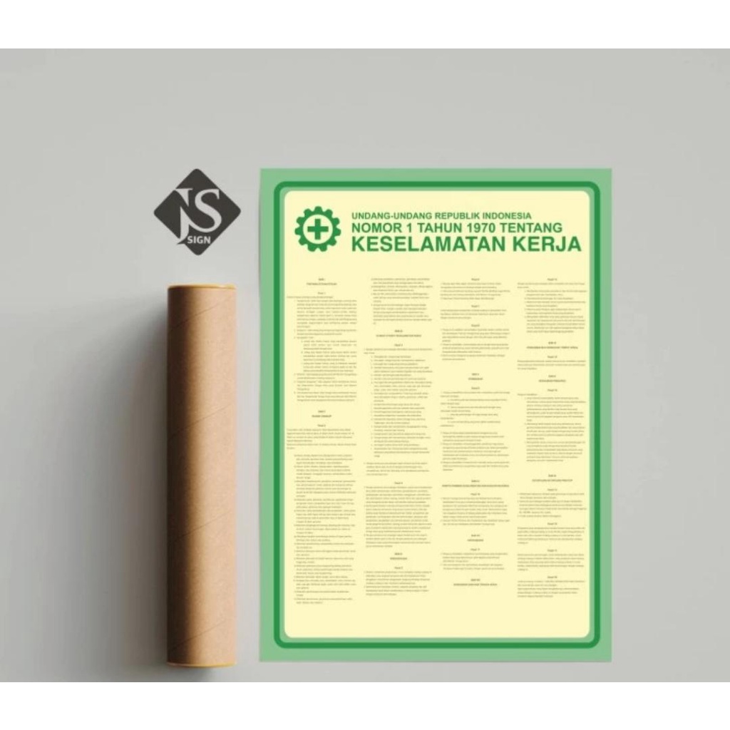 

Poster Safety K3 Keselamatan Kerja UU no.1 tahun 1970 Ukuran A3