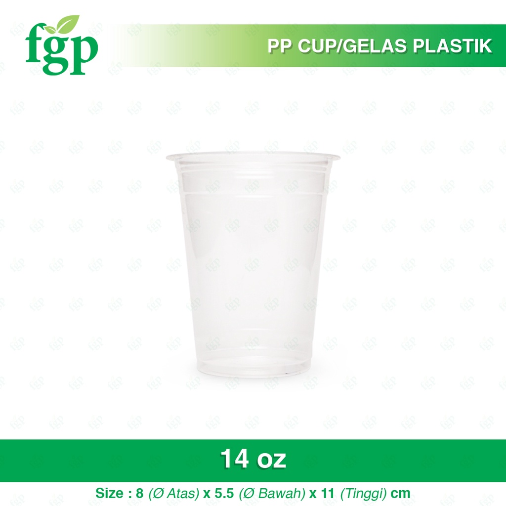 PP Cup/ Gelas Plastik/ Gelas Jus 14 Oz Isi 50 Pcs