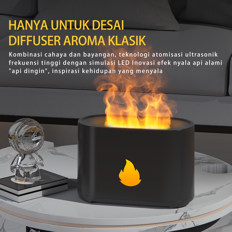 [ PAKET BUNDLING ] Moi 200ML Humidifier Aromatherapy Purifier Diffuser Mini Simulasi Api Ultrasonic