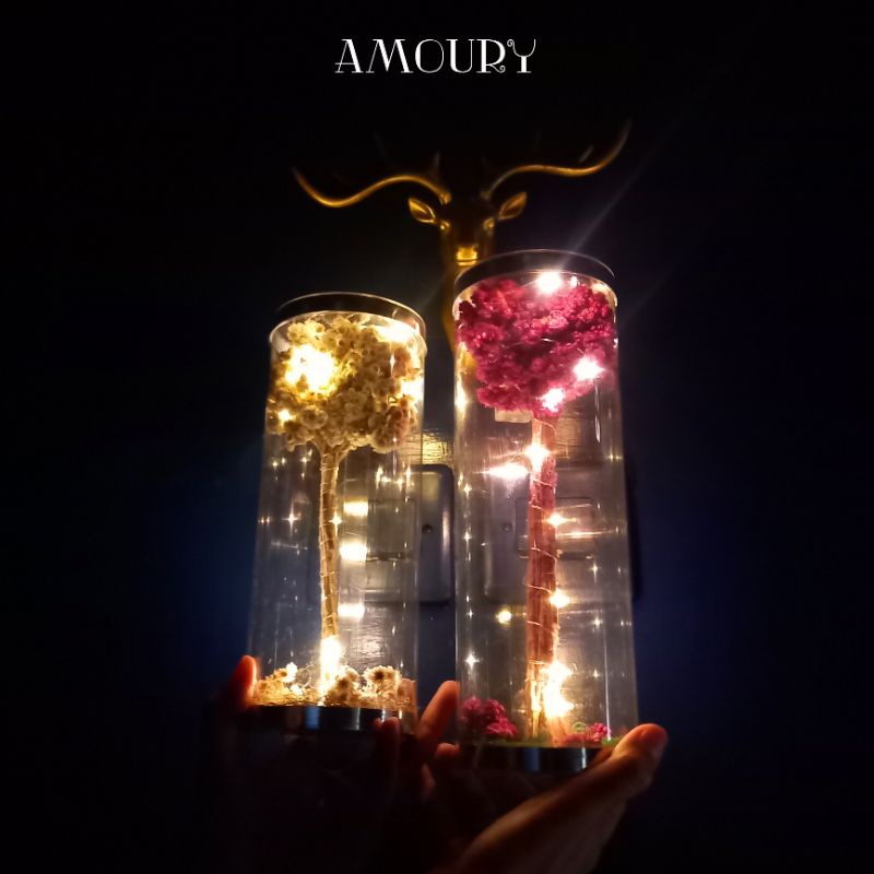 Buket tabung Jumbo Led  "Immortal" buket custom/buket kado ultah/wisuda/wedding/anniv