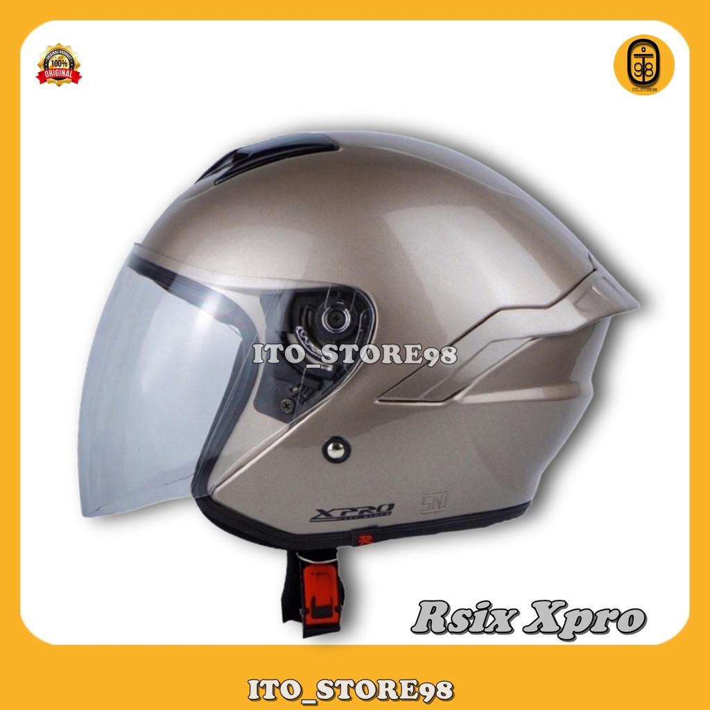 Helm Sepeda Motor Half Face Rsix Xpro Original Helem Pria Wanita Dewasa & Perempuan Hijab Standar SN