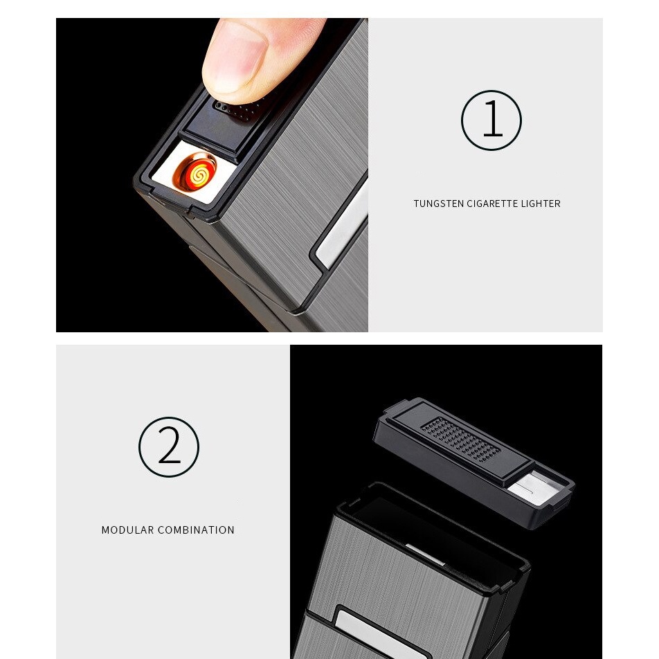 Box 20 Slot Case with Electric Lighter - JD-YH069