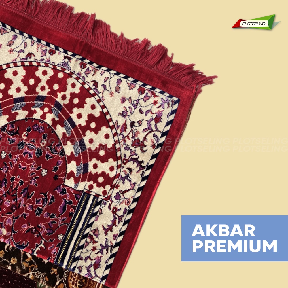 Sajadah Turkey Besar AKBAR PREMIUM Ukuran 70 x 110 cm Sejadah Turki Tebal Motif Hitam