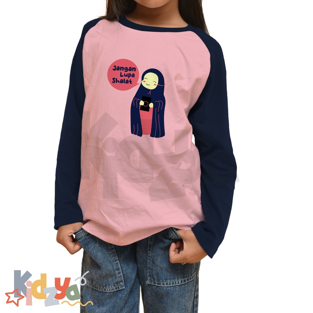 Baju Kaos Raglan Anak Muslim Panjang UNISEX - Jangan Lupa Shalat - KIDZYA