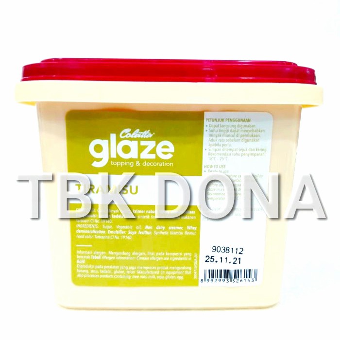 

[Ready Stock]Cod Colatta Glaze Toping Rasa Tiramisu 1 Kg