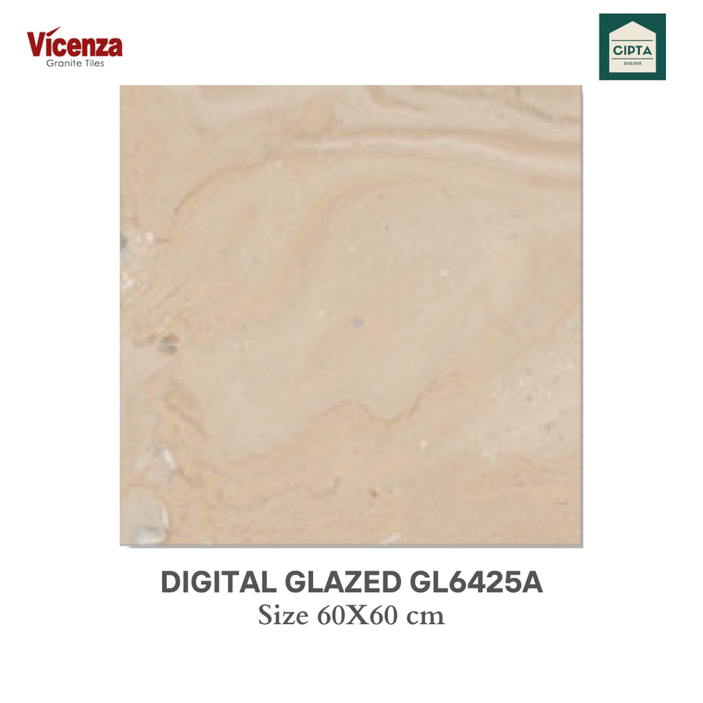 Granite Tile Lantai/ Dinding 60x60cm Glazed Kilap GL6425A Coklat