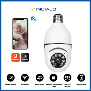 INDIALO Cctv Lampu V380 Wifi Camera 360° 1080p Hd Night Vision Monitor Auto Tracking IP Camera CCTV Wireless For Home Security Mini Camera