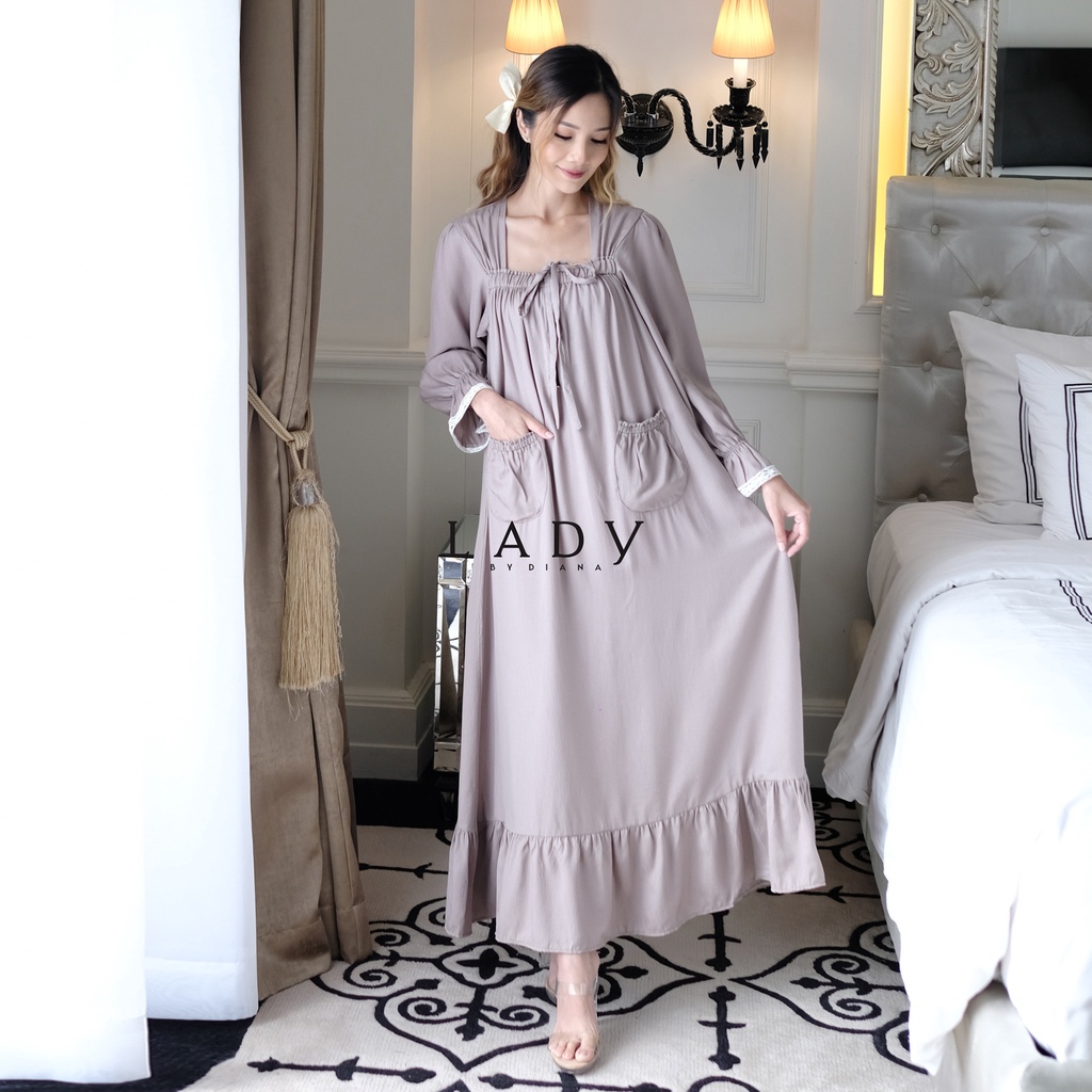 Ladybydiana MARGARETHA HOMEYDRESS Long Dress Wanita Bahan Rayon Premium Busui Friendly