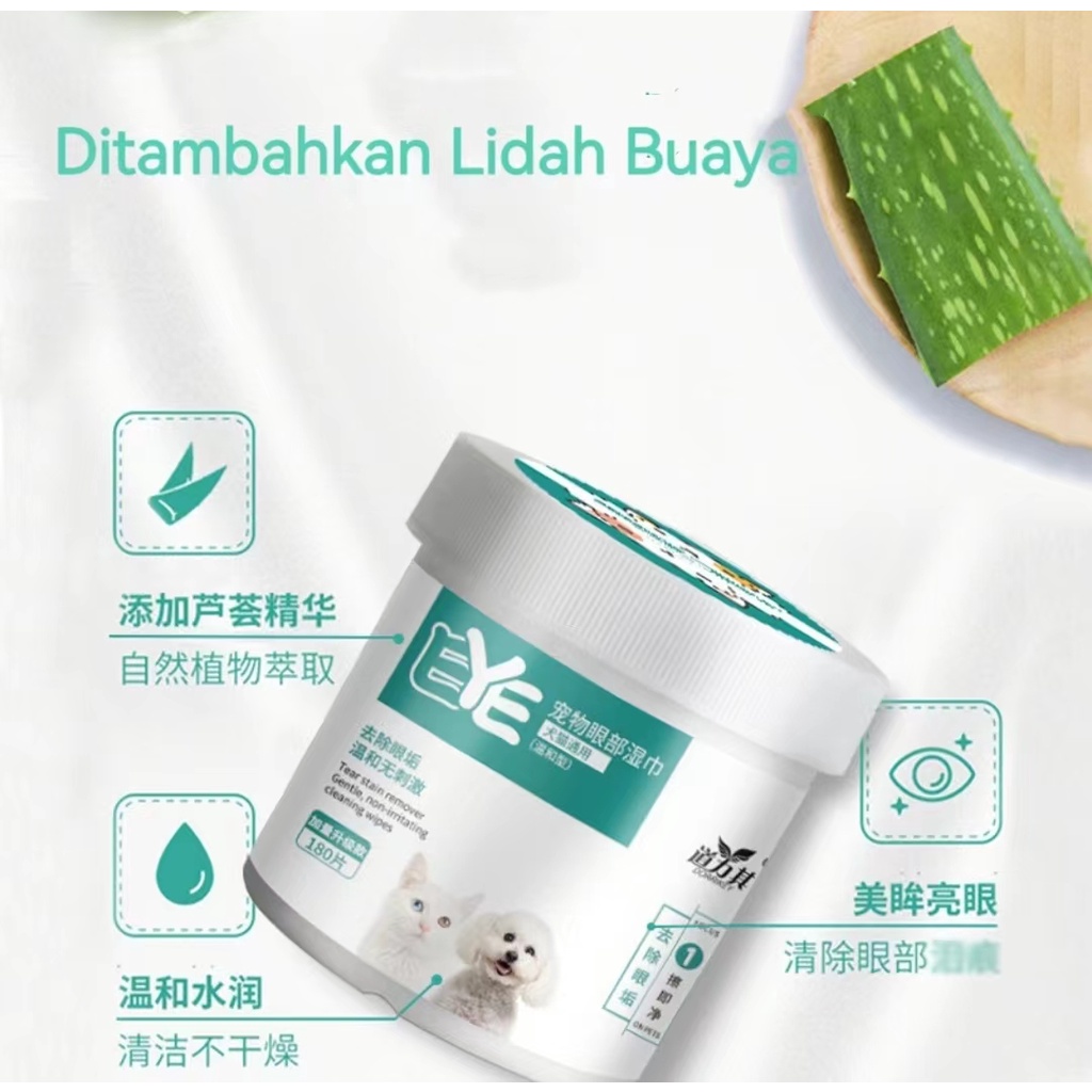 Tisu Mata Kucing  Anjing Eye Wipes Kucing Pet Wipes Anti Bacterial/Aloe Vera Pet Eye Wipes/Tisu telinga Kucing  Anjing