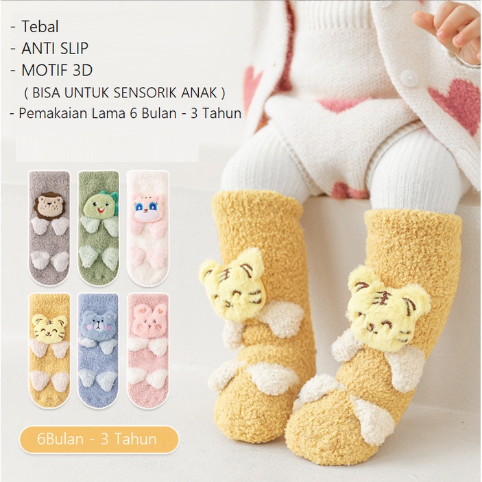 Kaos Kaki Bayi Tebal Anti Slip / Kaos Kaki Anak Tebal Anti Slip