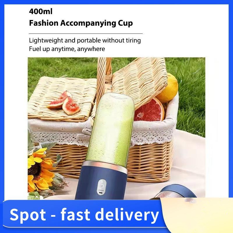 (COD) 6 Blade Fruit Juicer Blender Mixer Mini Wireless Portable Household USB Charging Gift Juice Cup