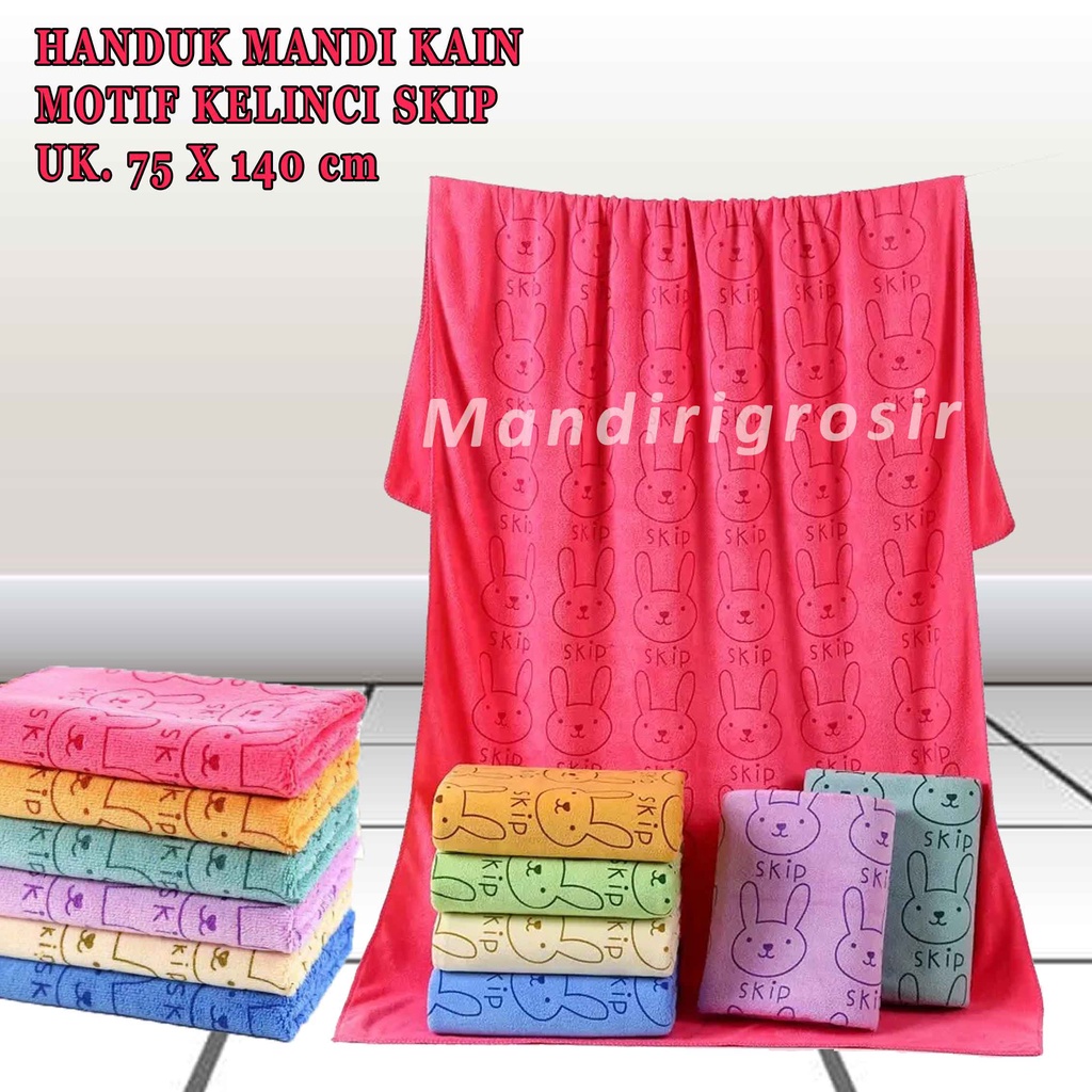 Handuk Motif Kelinci Skip* Handuk Mandi Kain* Handuk Dewasa* Uk.75X140