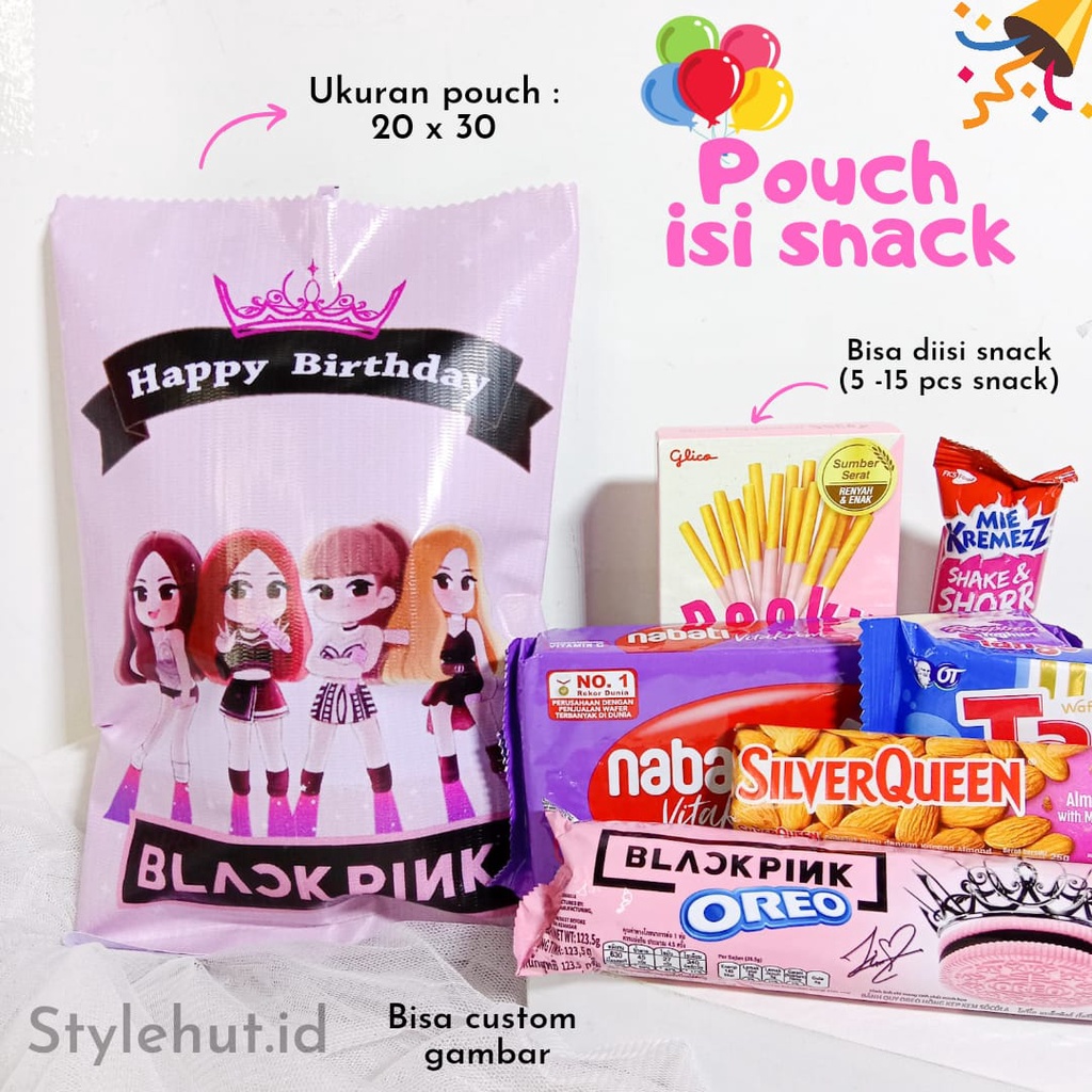 

Pouch Snack I Pouch Ulang Tahun I Bingkisan Snack Lucu I Pouch Custom I Kemasan Snack Ulang Tahun