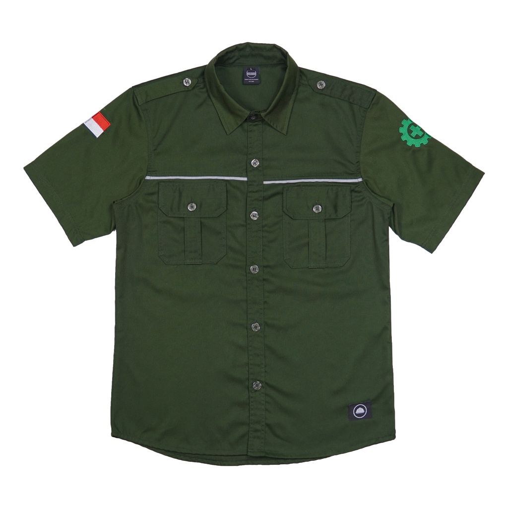 Kemeja PDL Hijau Army Lengan Pendek High Quality