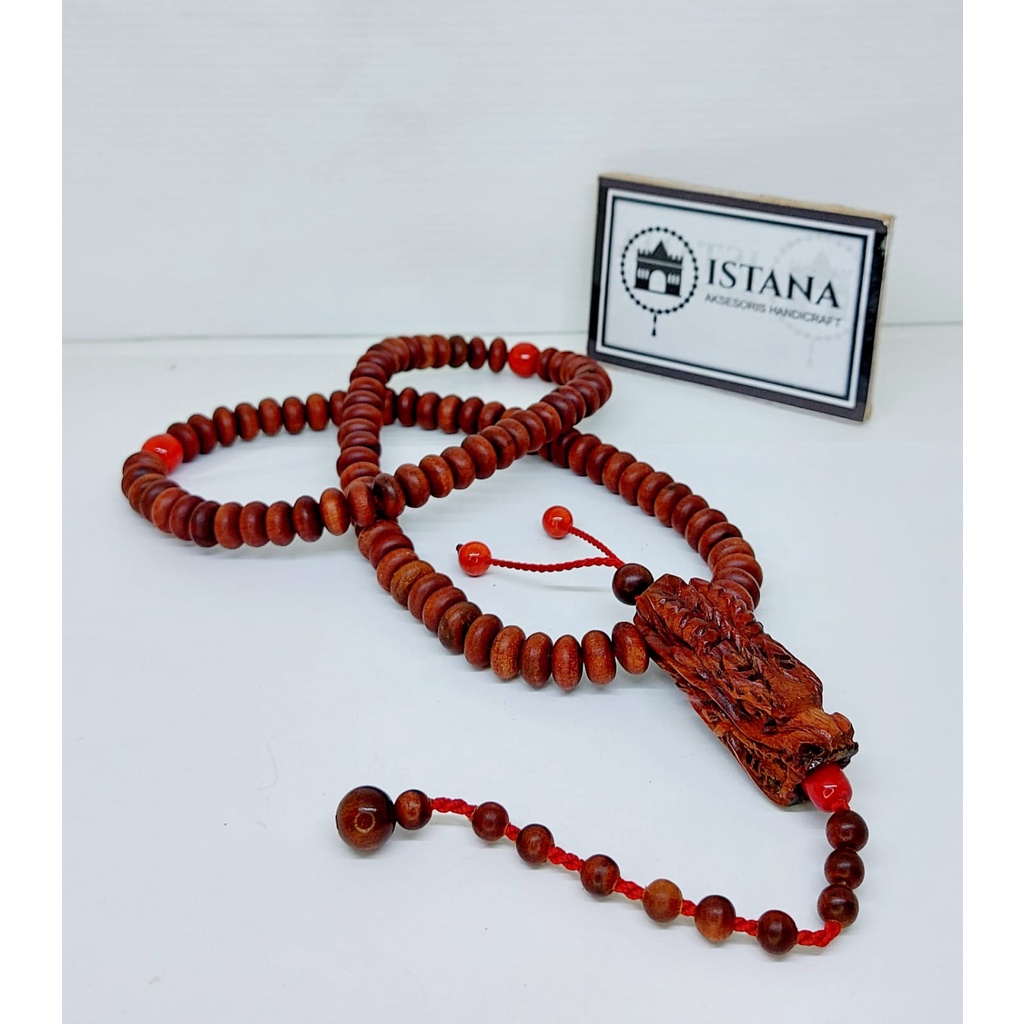 tasbih kayu nagasari kepala ukir naga terbaru