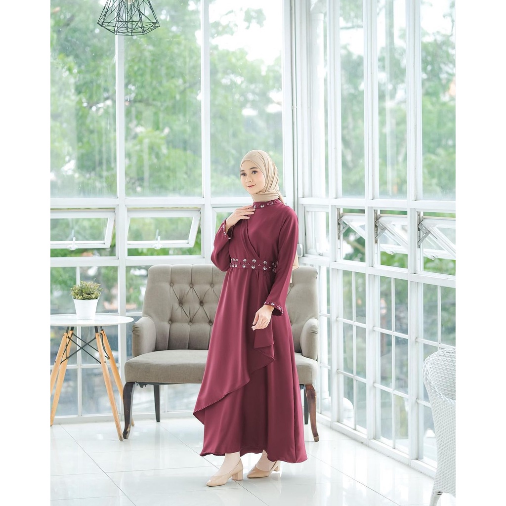 LIMITED - AINUN DRESS EID SERIES GAMIS PREMIUM DRESS WANITA SHAKILA SWAROSKI