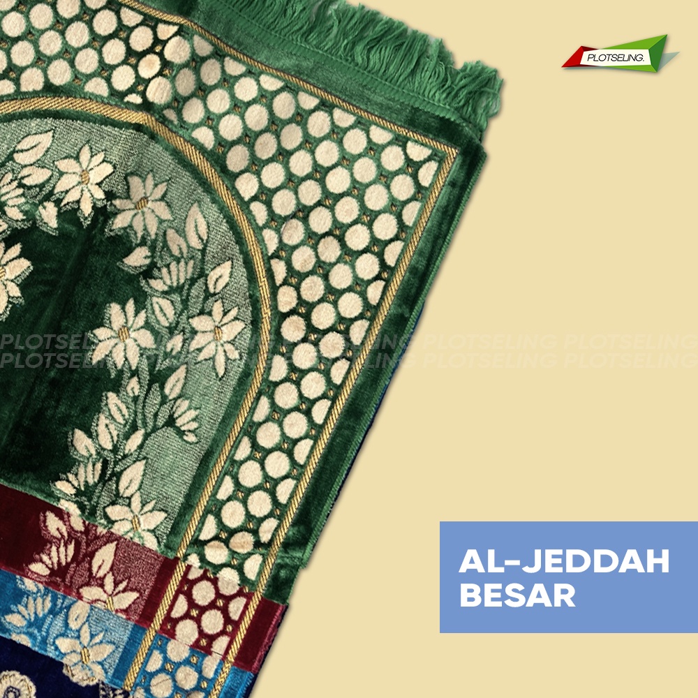 Sejadah Turkey Tebal AL JEDDAH Ukuran 68 x 110 cm Sajadah Traveling Motif Sholat Hari Raya Sajadah Haji Umroh