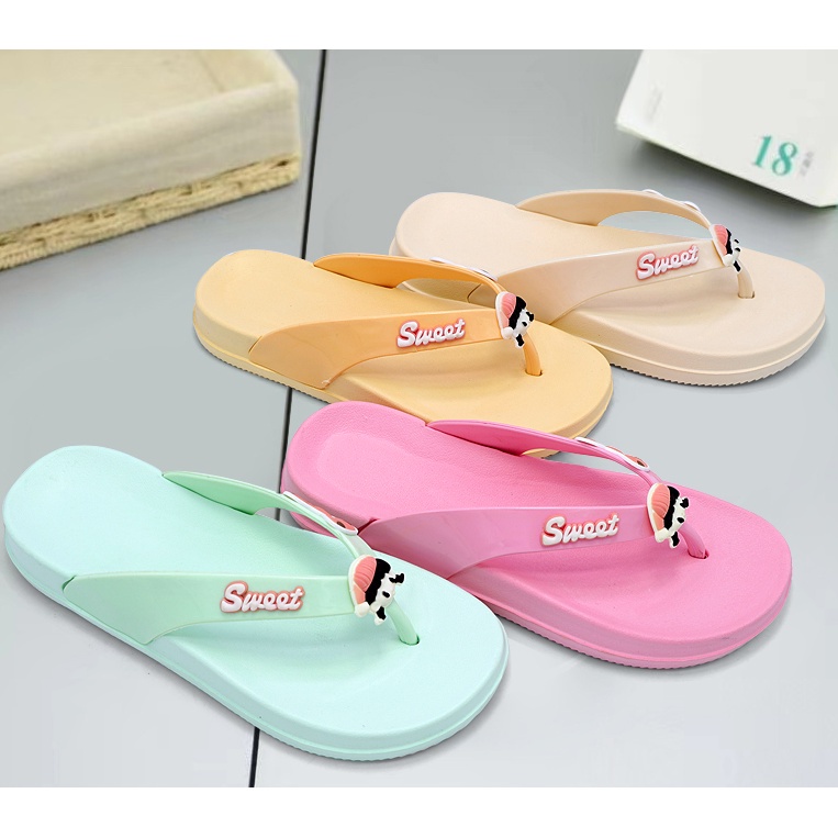 Sandal Jepit Wanita Dewasa Karakter Sandal Santai Ringan Nyaman Anti Slip