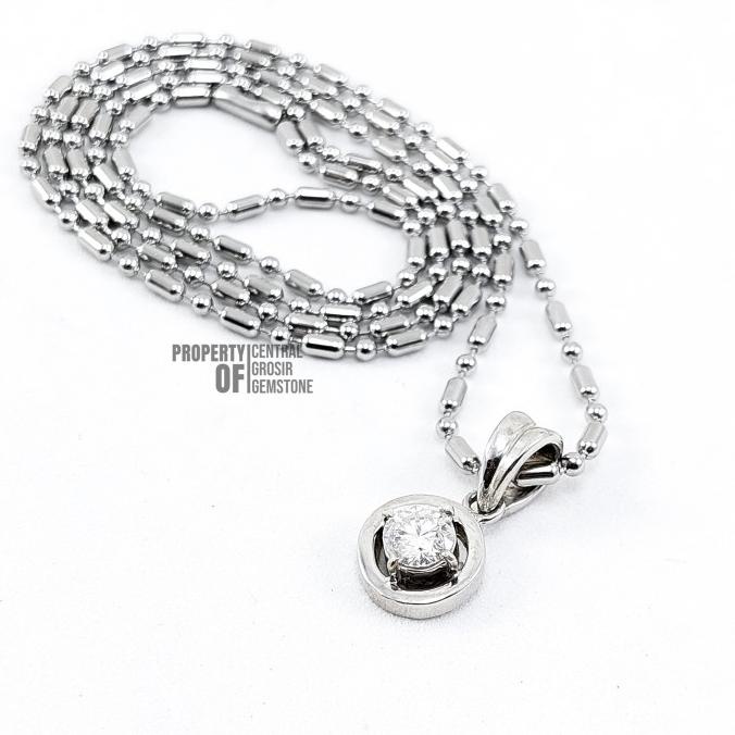 Liontin Wanita Silver Perak Batu Asli Moissanite Sertifikat GRA