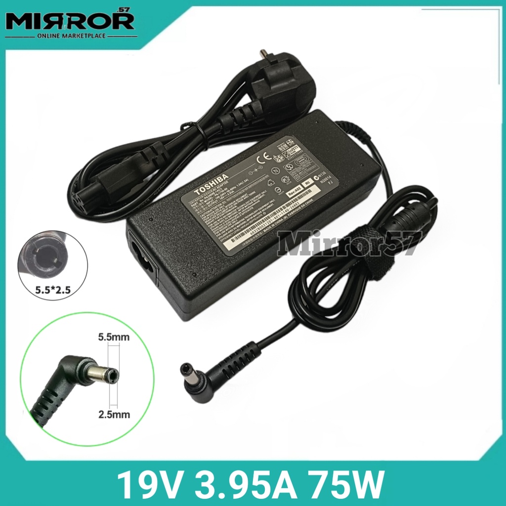 Charger Laptop Toshiba Satellite M600 M601 M602 M603 M606 Adaptor Toshiba 19V 3.95A 75W