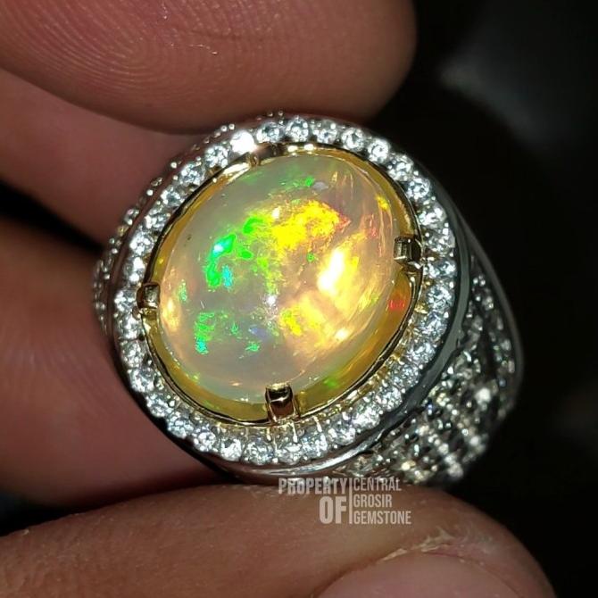 Batu Kalimaya Kristal Asli Natural Opal Rainbow Color