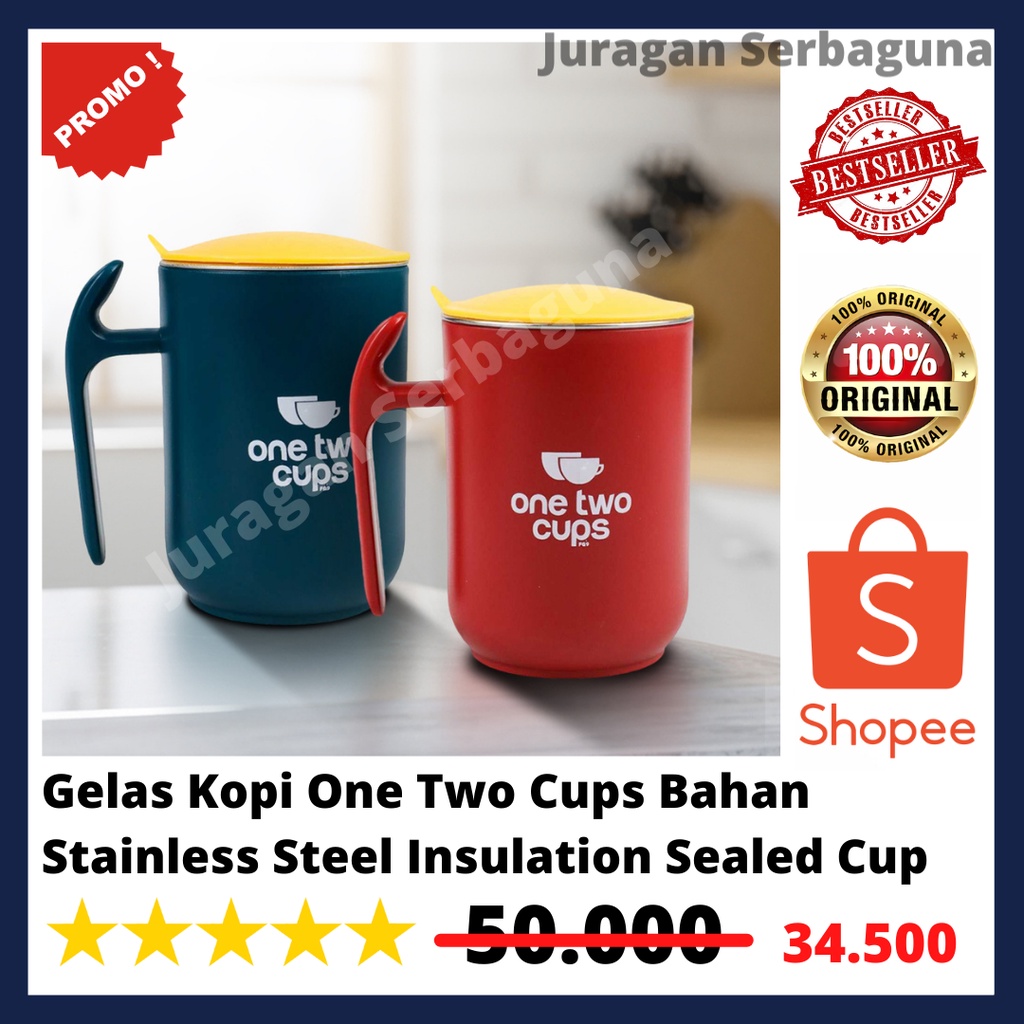 Gelas Kopi One Two Cups Bahan Stainless Steel Insulation Sealed Cup